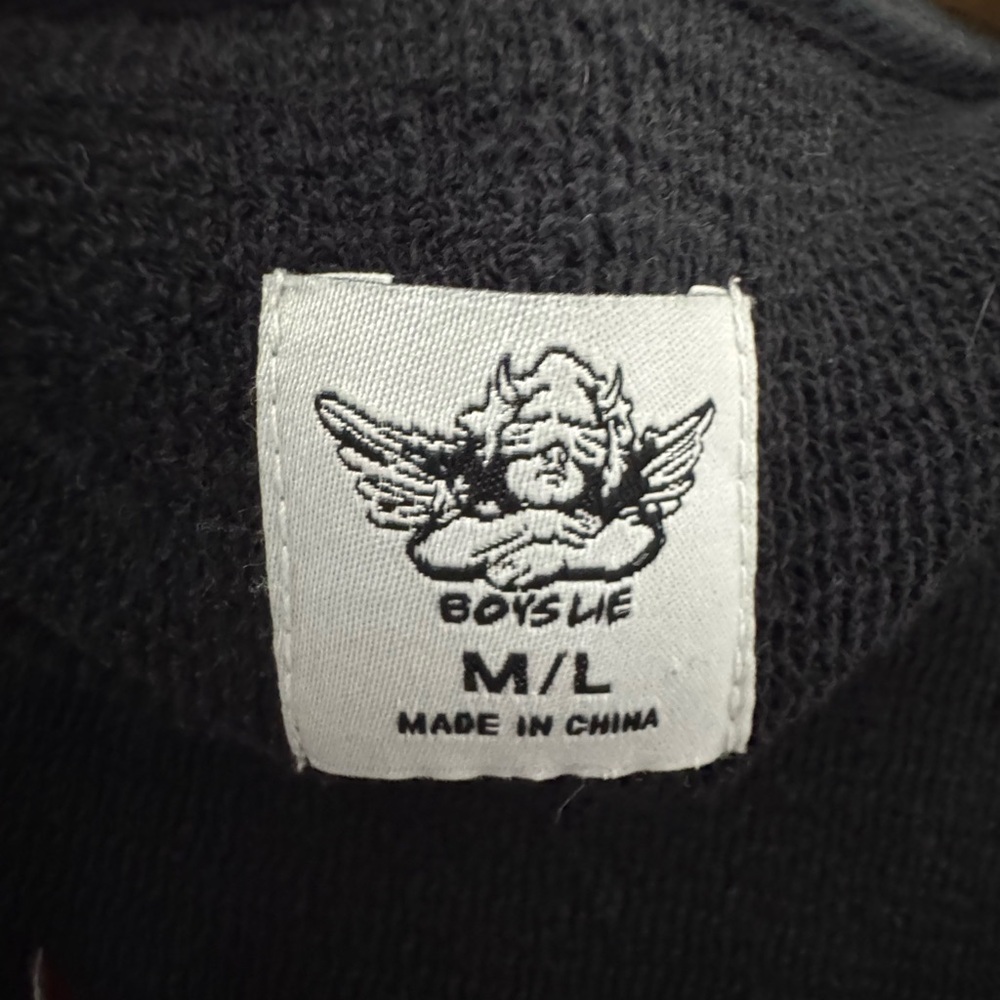 Boys Lie Black Crewneck Sweater with Graphic - Picture 3 of 3